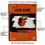 custom baltimore orioles grunge patch orange white quilt blanket best selling