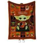 custom baltimore orioles yody baby motif orange quilt blanket best selling