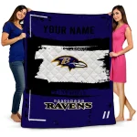 custom baltimore ravens grunge patch purple white quilt blanket best selling