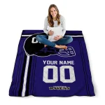 custom baltimore ravens helmet theme purple quilt blanket best selling