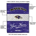 custom baltimore ravens hibiscus burst purple white quilt blanket best selling