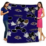 custom baltimore ravens mickey football purple quilt blanket best selling