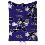 custom baltimore ravens mickey football purple quilt blanket best selling