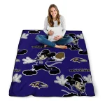 custom baltimore ravens mickey football purple quilt blanket best selling