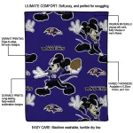custom baltimore ravens mickey football purple quilt blanket best selling