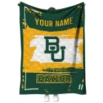 custom baylor bears grunge patch green white quilt blanket best selling