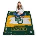 custom baylor bears grunge patch green white quilt blanket best selling