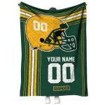 custom baylor bears helmet theme green quilt blanket best selling
