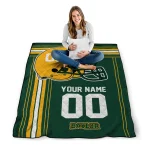 custom baylor bears helmet theme green quilt blanket best selling