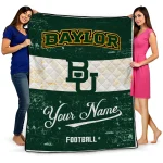 custom baylor bears hibiscus burst green white quilt blanket best selling