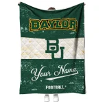 custom baylor bears hibiscus burst green white quilt blanket best selling