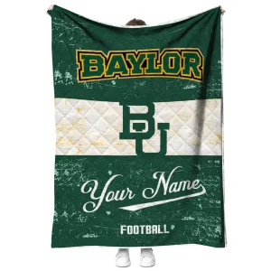 custom baylor bears hibiscus burst green white quilt blanket fashion forward
