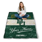 custom baylor bears hibiscus burst green white quilt blanket best selling