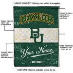 custom baylor bears hibiscus burst green white quilt blanket best selling