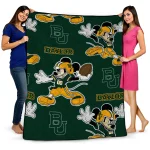 custom baylor bears mickey football green quilt blanket best selling