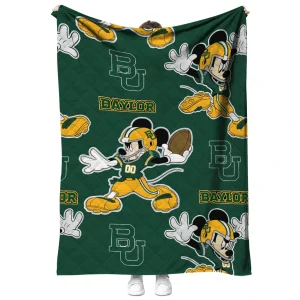 custom baylor bears mickey football green quilt blanket fashion forward