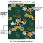 custom baylor bears mickey football green quilt blanket best selling