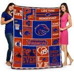 custom boise state broncos helmet passion orange quilt blanket best selling
