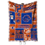 custom boise state broncos helmet passion orange quilt blanket best selling