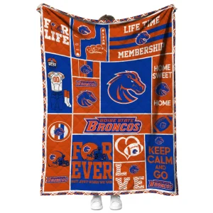 custom boise state broncos helmet passion orange quilt blanket fashion forward