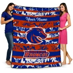 custom boise state broncos layered florals orange white quilt blanket best selling