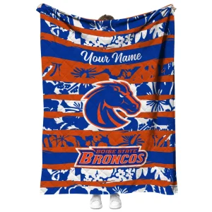 custom boise state broncos layered florals orange white quilt blanket fashion forward