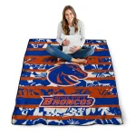 custom boise state broncos layered florals orange white quilt blanket best selling