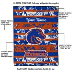 custom boise state broncos layered florals orange white quilt blanket best selling