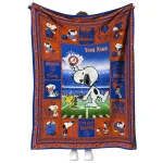 custom boise state broncos snoopy coach orange quilt blanket best selling