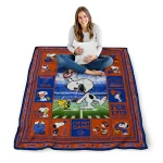 custom boise state broncos snoopy coach orange quilt blanket best selling