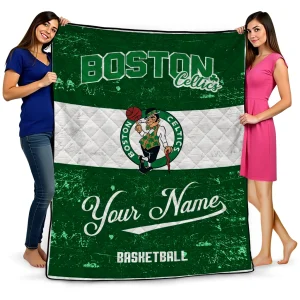 custom boston celtics helmet fan green white quilt blanket best selling