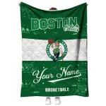 custom boston celtics helmet fan green white quilt blanket best selling