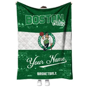 custom boston celtics helmet fan green white quilt blanket fashion forward