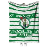 custom boston celtics layered florals green white quilt blanket best selling