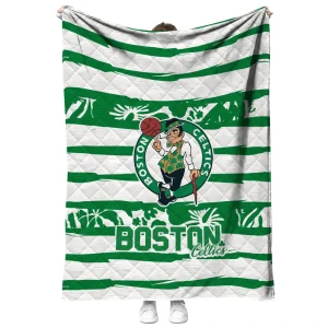 custom boston celtics layered florals green white quilt blanket fashion forward