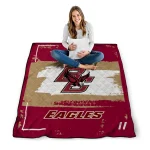 custom boston college eagles grunge patch maroon white quilt blanket best selling