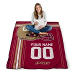 custom boston college eagles helmet theme maroon quilt blanket best selling