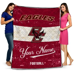 custom boston college eagles hibiscus burst maroon white quilt blanket best selling