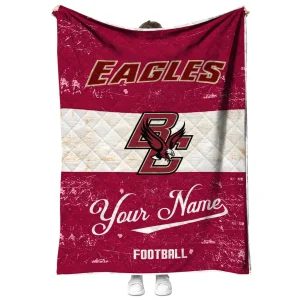custom boston college eagles hibiscus burst maroon white quilt blanket fashion forward