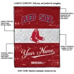 custom boston red sox snoopy victory red white quilt blanket best selling