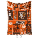 custom bowling green falcons helmet passion orange quilt blanket best selling