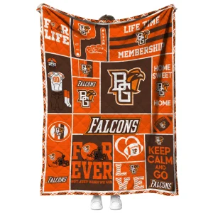 custom bowling green falcons helmet passion orange quilt blanket fashion forward