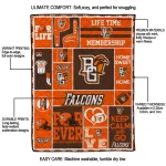 custom bowling green falcons helmet passion orange quilt blanket best selling