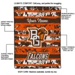 custom bowling green falcons layered florals orange white quilt blanket best selling