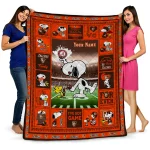 custom bowling green falcons snoopy coach orange quilt blanket best selling