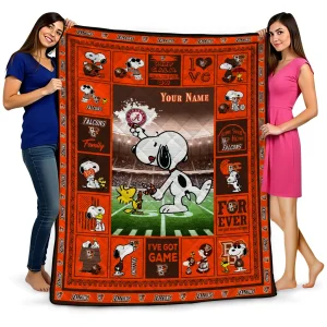custom bowling green falcons snoopy coach orange quilt blanket best selling