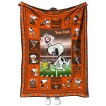 custom bowling green falcons snoopy coach orange quilt blanket best selling
