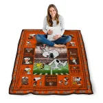 custom bowling green falcons snoopy coach orange quilt blanket best selling