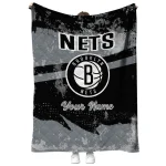 custom brooklyn nets brushstroke layers black quilt blanket best selling