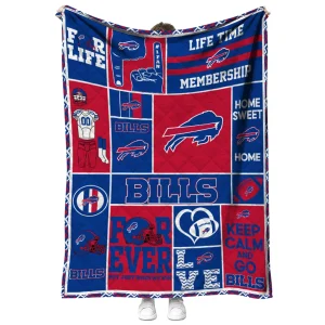 custom buffalo bills helmet passion blue quilt blanket fashion forward